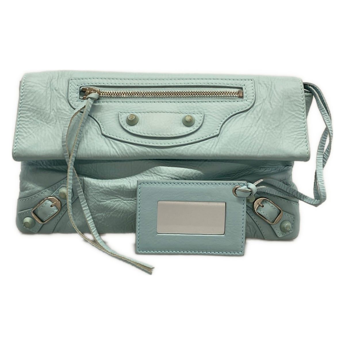 BALENCIAGA(バレンシアガ) クラッチバッグ - 319381 ライトブルー レザー