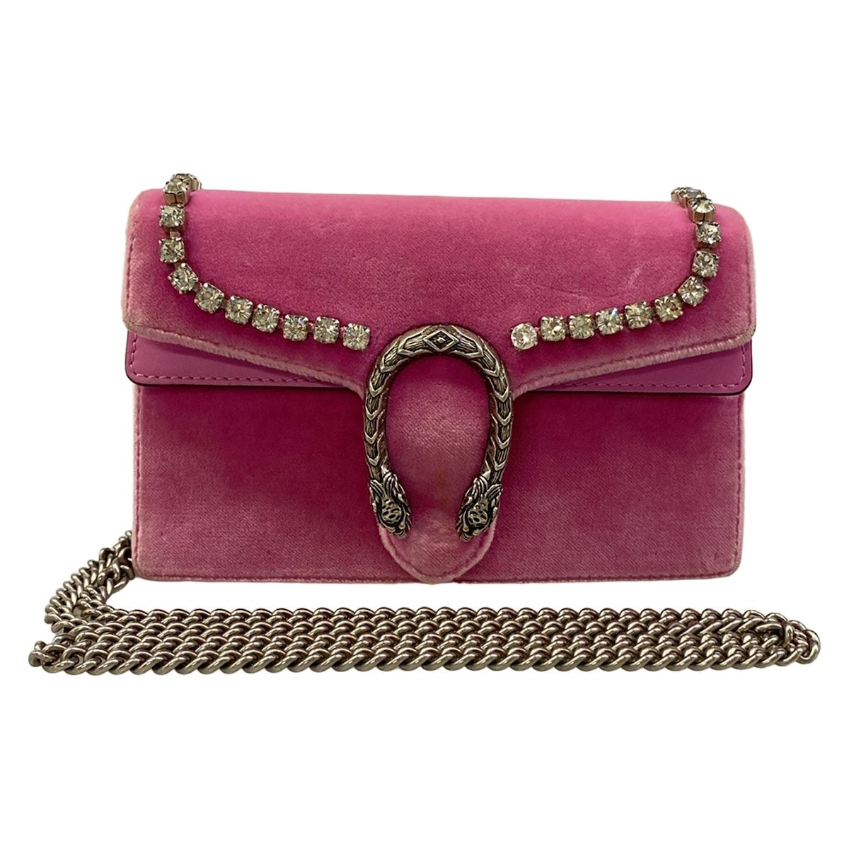 GUCCI(グッチ) ショルダーバッグ ディオニュソス 476432 ピンク チェーンショルダー/ビジュー/ミニバッグ レザー