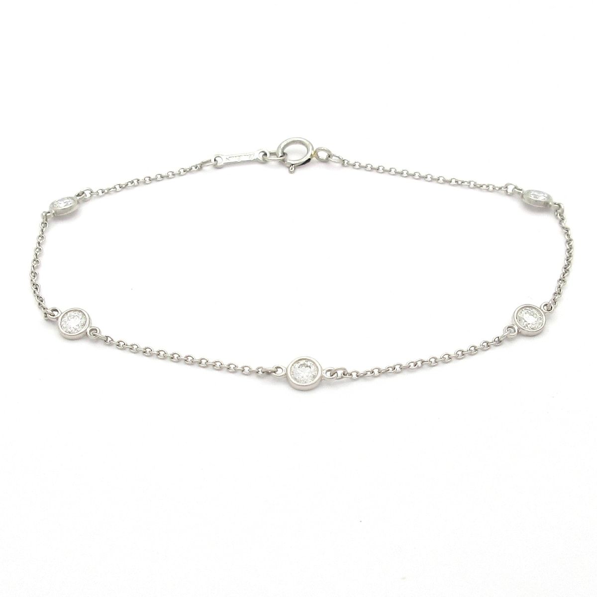 TIFFANY&Co.(ティファニー) ブレスレット美品 バイザヤード Pt950×ダイヤモンド 5Pダイヤ/1P約0.1カラット