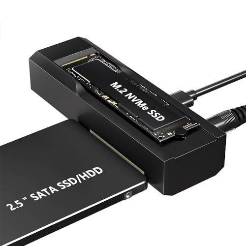USB-C NVMe M.2-SATA SSDケース クローン機能付き HDD/SSD両対応 2.5/3.5インチSATA対応 オフラインクローン可能 10Gbps高速転送 コンパクト 電源アダプター付きts 2169a4ae