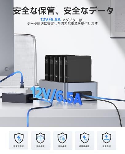 ORICO HDD ケース 5ベイ 20TB*5 オフラインクローニング機能付き HDD スタンド USB 3.2 Gen 1 5Gbpsの転送速度 アルミ HDD ケース 3.5インチ 2-in-1データケーブル付属 SATA 2.5/3. 1bfbfca6