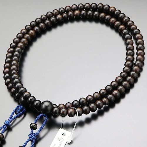 【新品】真言宗 数珠 男性用 尺二 縞黒檀（艶消し） 梵天房（鉄色）【本式数珠 京念珠 京都 108玉 尺2 二連 振分 木製 葬儀 葬式 法事 法要 高野山 マイ数珠 2000300101009】【数珠袋プレゼント！】 72fb26fd