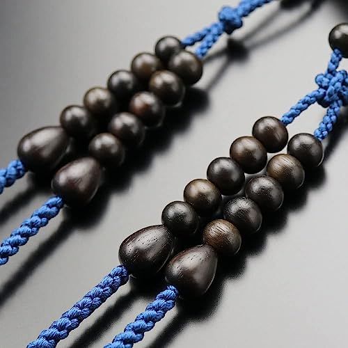 【新品】真言宗 数珠 男性用 尺二 縞黒檀（艶消し） 梵天房（鉄色）【本式数珠 京念珠 京都 108玉 尺2 二連 振分 木製 葬儀 葬式 法事 法要 高野山 マイ数珠 2000300101009】【数珠袋プレゼント！】 72fb26fd