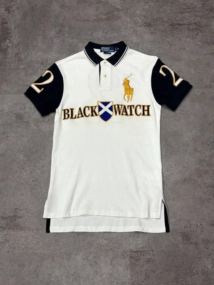 ポロ ラルフローレン ブラックウォッチ ビックポニー 半袖 カラーTシャツ 白