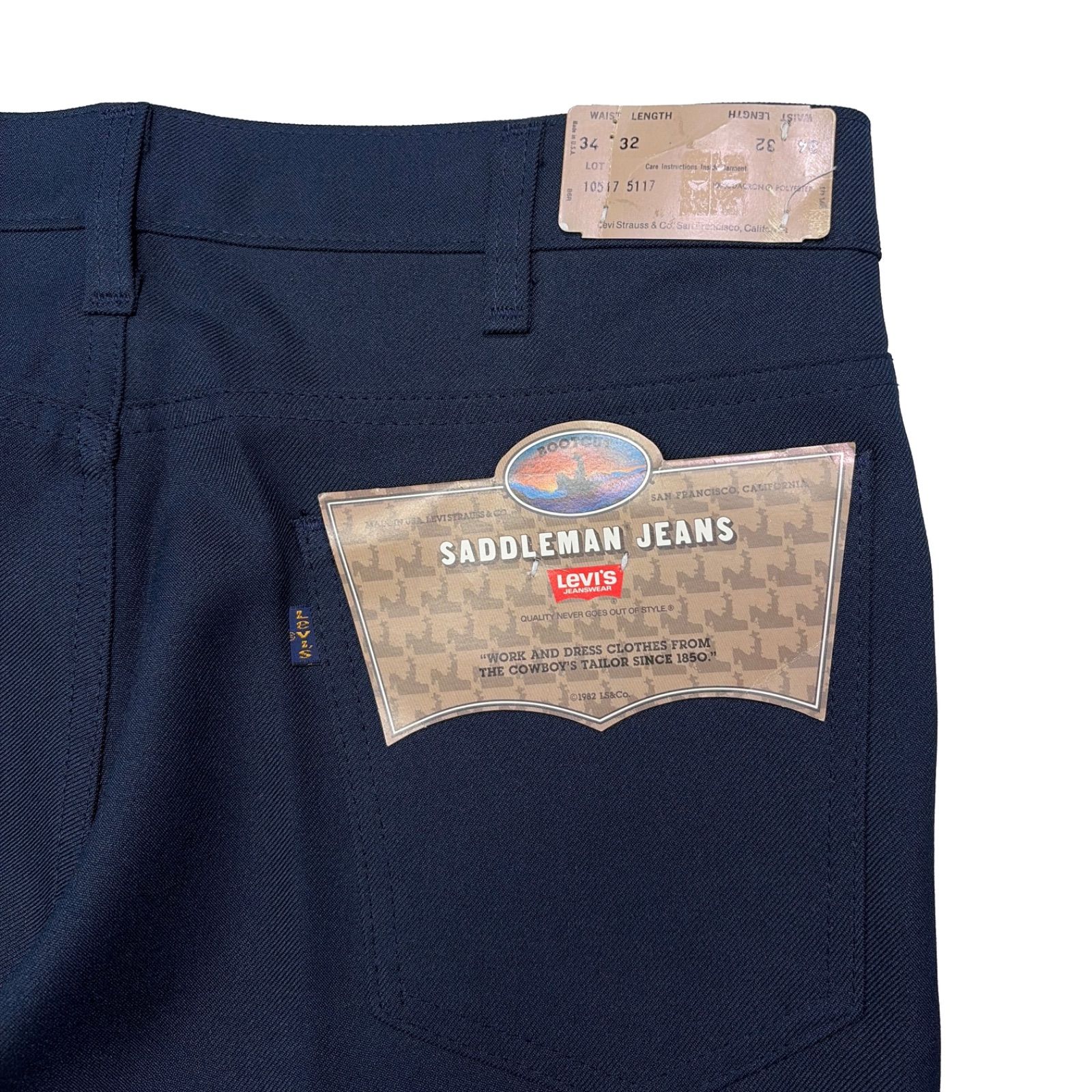 デッドストック 80s LEVIS リーバイス 517 スタプレ パンツ 紺 W34
