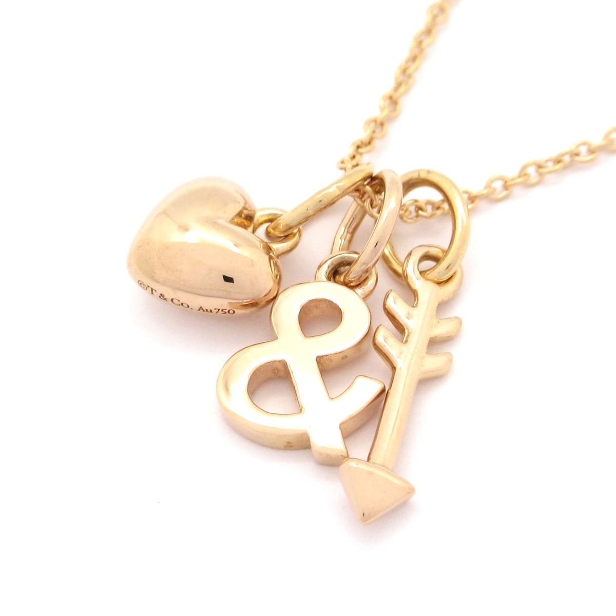 TIFFANY&Co.(ティファニー) ネックレス美品 ハート&アローチャーム ネックレス K18PG