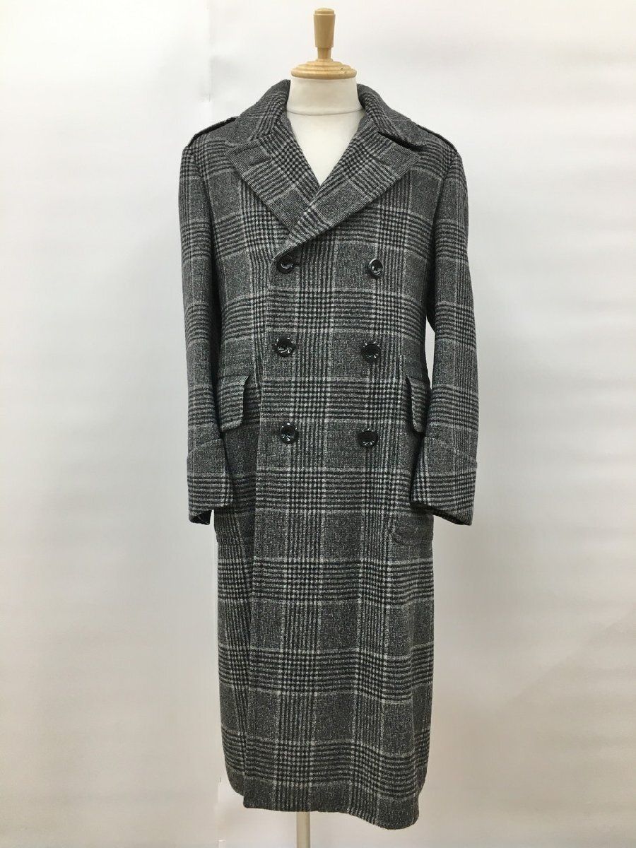 トムフォード TOM FORD ウールコート 46 グレー系 チェック柄 長袖 毛100% イタリア製 ハンガー付き 2410WR123 トムフォード TOM FORD ウールコート 46 グレー系 チェック柄 長袖 毛