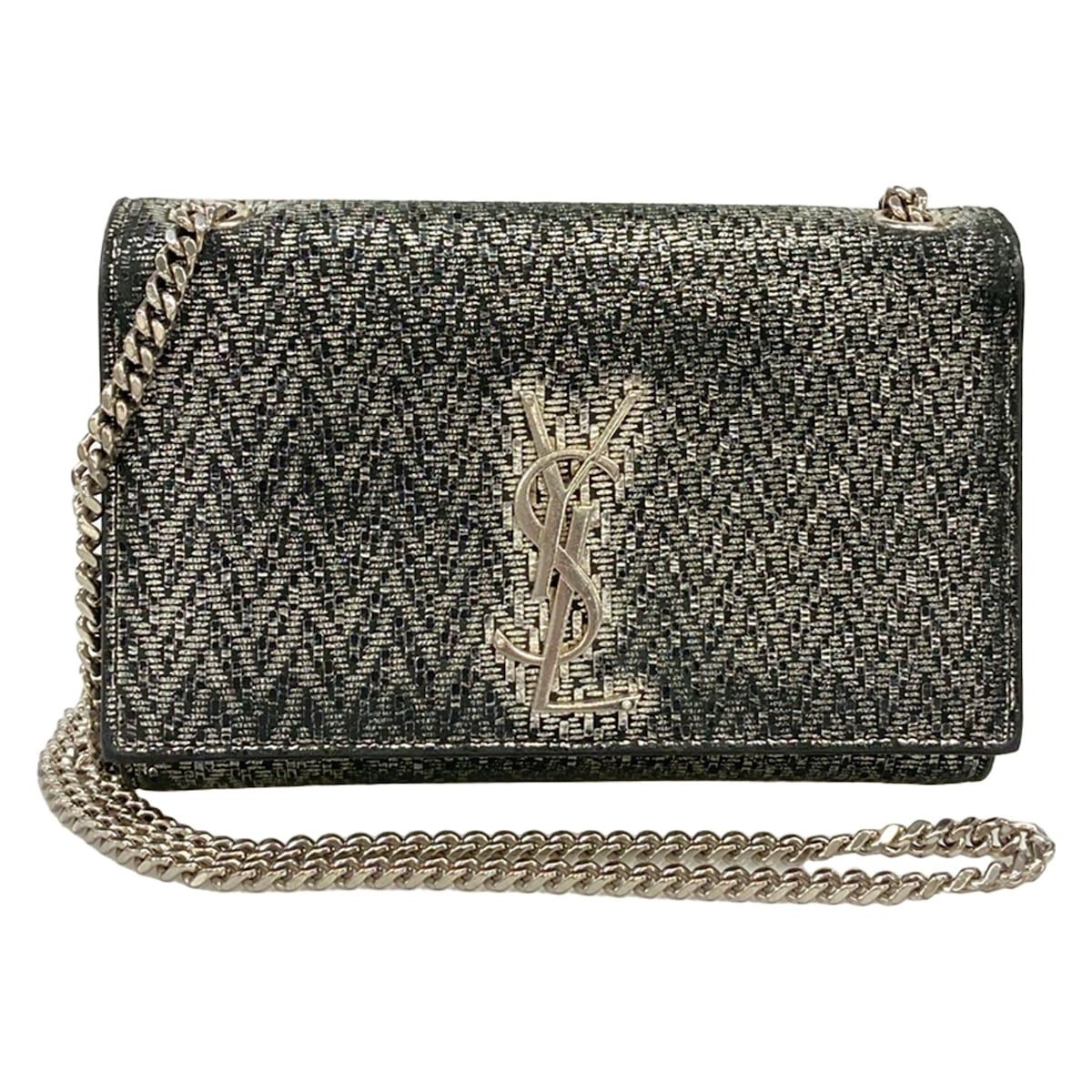 SAINT LAURENT PARIS(サンローランパリ) ショルダーバッグ ケイト スモール 469390 黒×シルバー チェーンショルダー レザー