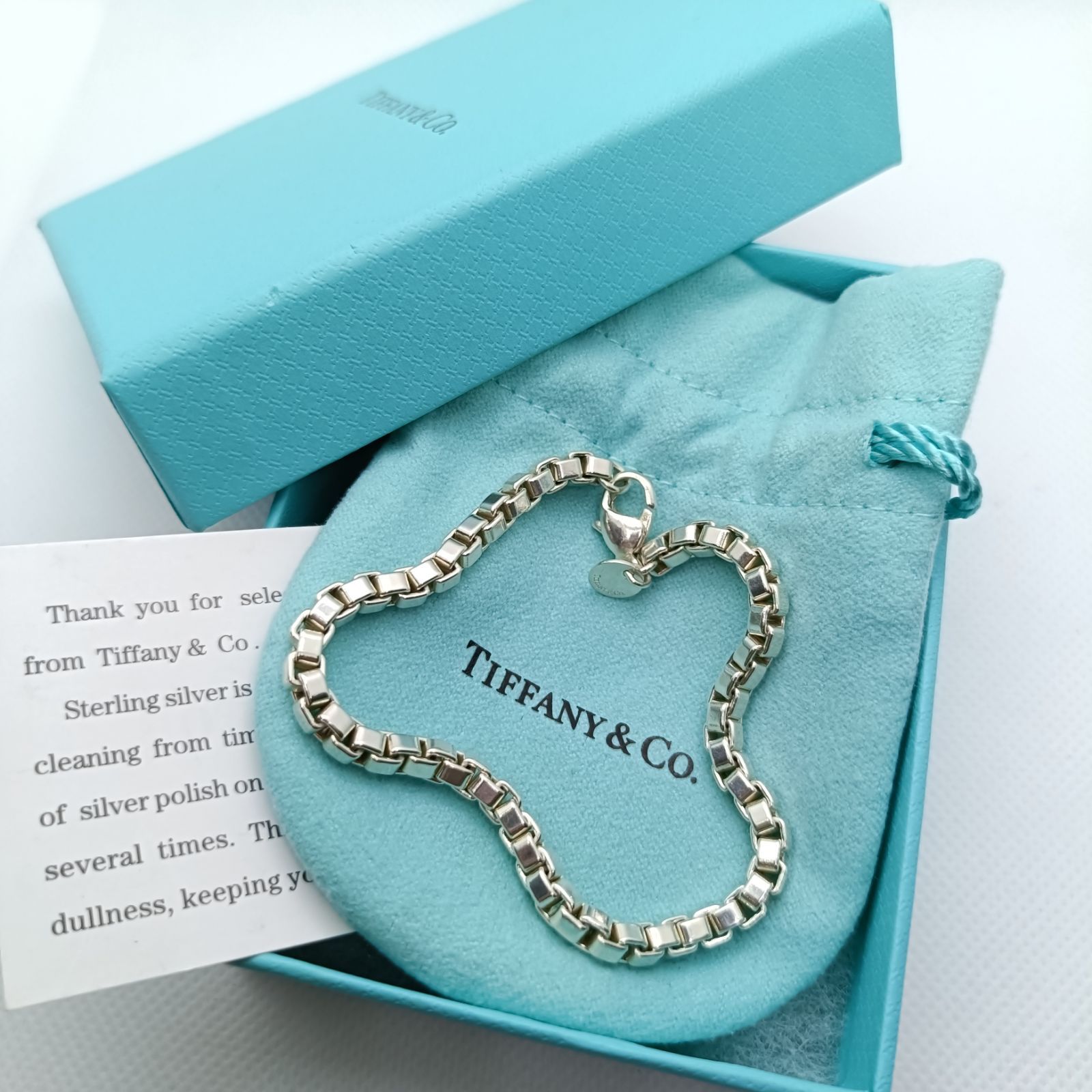極美品✨️　ティファニー　ブレスレット　ベネチアン　925 スターリングシルバー　Tiffany 19cm