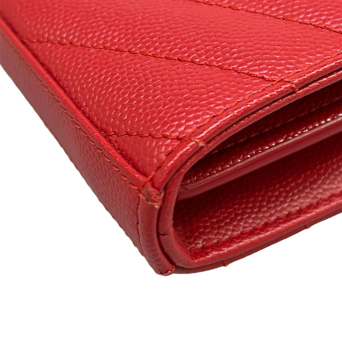 SAINT LAURENT PARIS(サンローランパリ) 財布美品 モノグラム サンローラン/カサンドラ 377828 レッド チェーンウォレット レザー