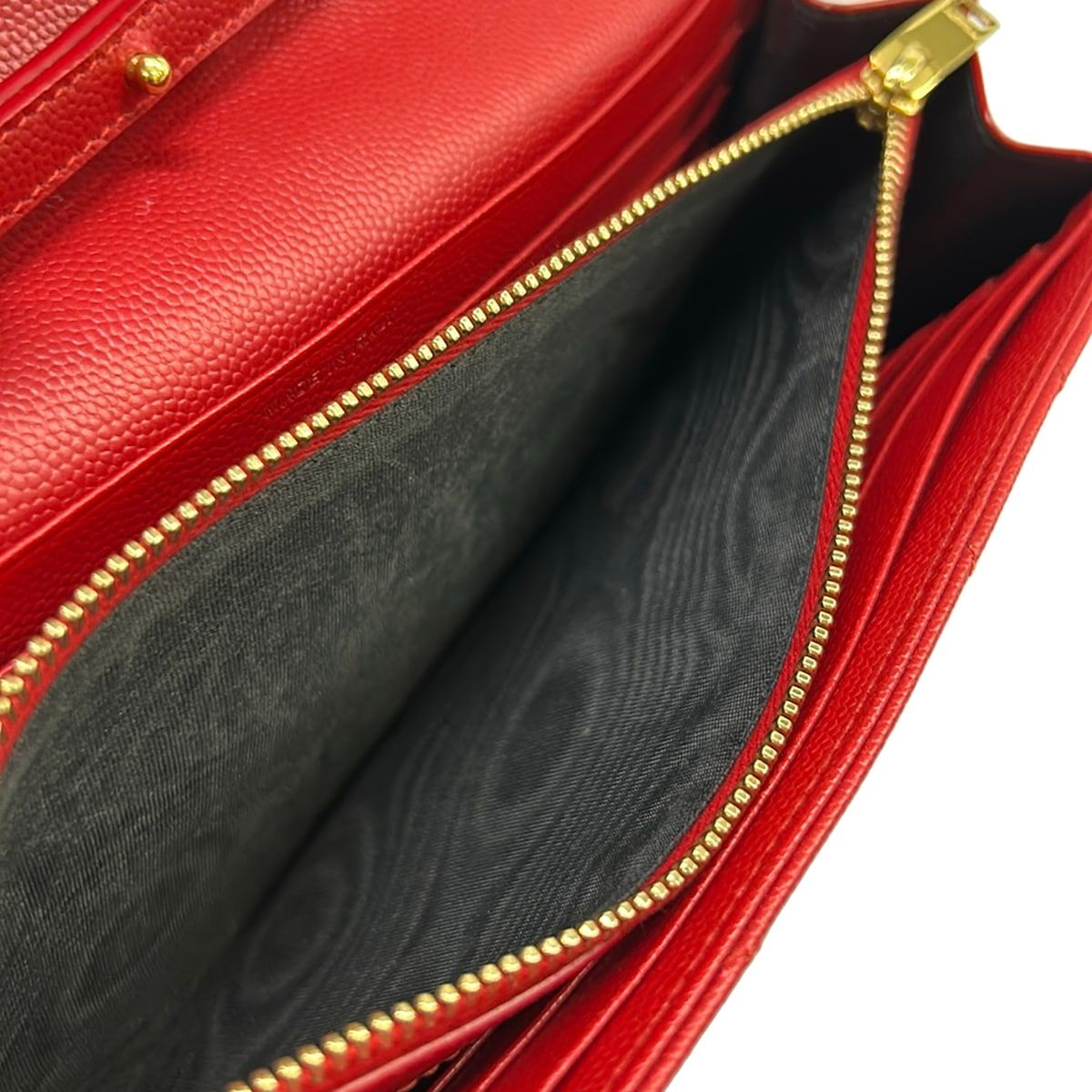 SAINT LAURENT PARIS(サンローランパリ) 財布美品 モノグラム サンローラン/カサンドラ 377828 レッド チェーンウォレット レザー