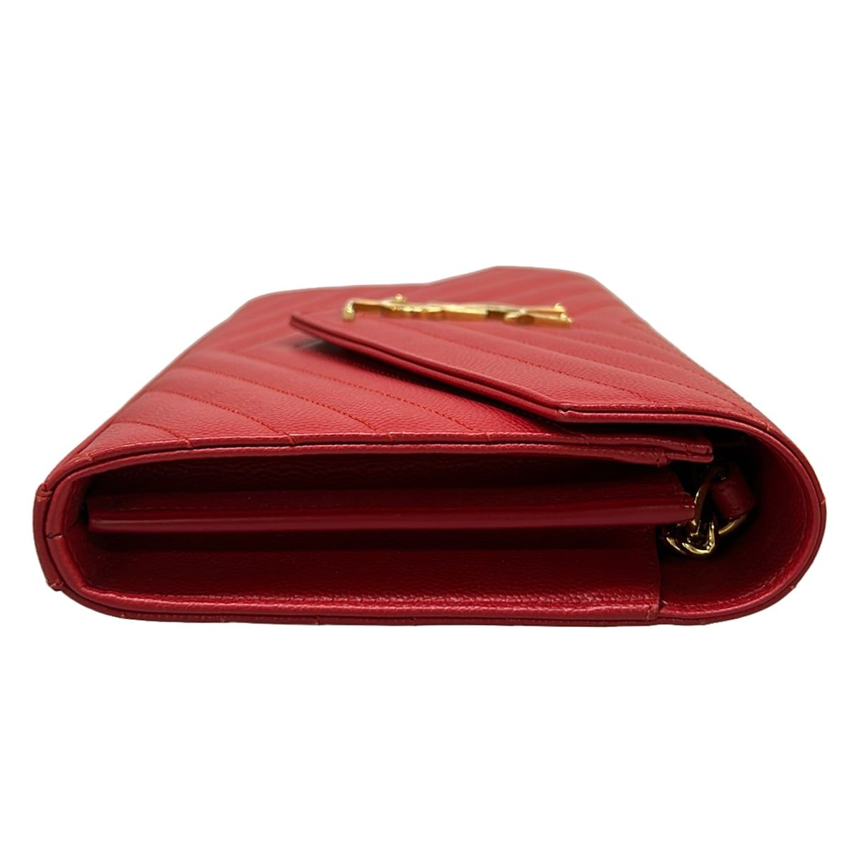 SAINT LAURENT PARIS(サンローランパリ) 財布美品 モノグラム サンローラン/カサンドラ 377828 レッド チェーンウォレット レザー