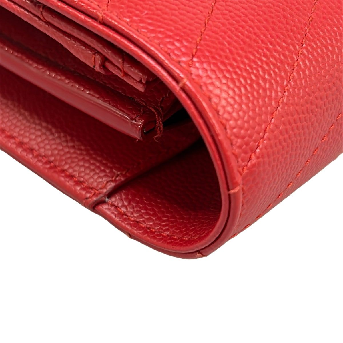 SAINT LAURENT PARIS(サンローランパリ) 財布美品 モノグラム サンローラン/カサンドラ 377828 レッド チェーンウォレット レザー