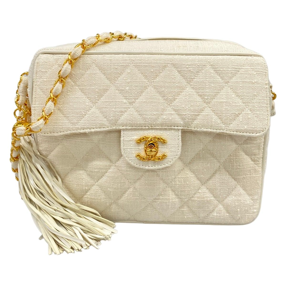 CHANEL(シャネル) ショルダーバッグ マトラッセ 白 チェーンショルダー 