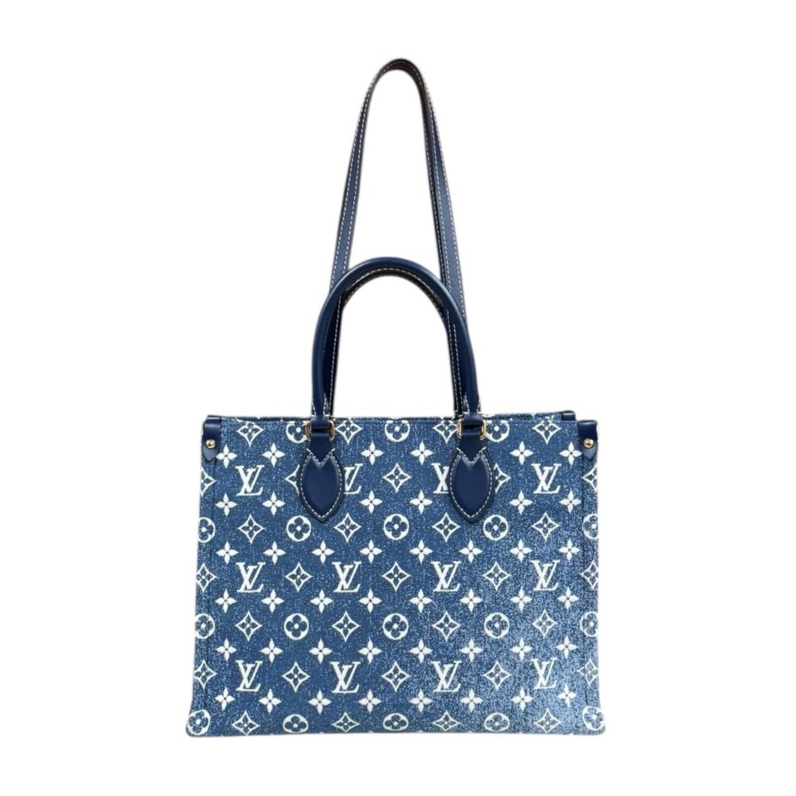 ルイヴィトン オンザゴーMM モノグラムジャガードデニム ショルダーバッグ M59608 ブルー レディース LOUIS VUITTON 中古 ルイヴィトン ルイ ヴィトン