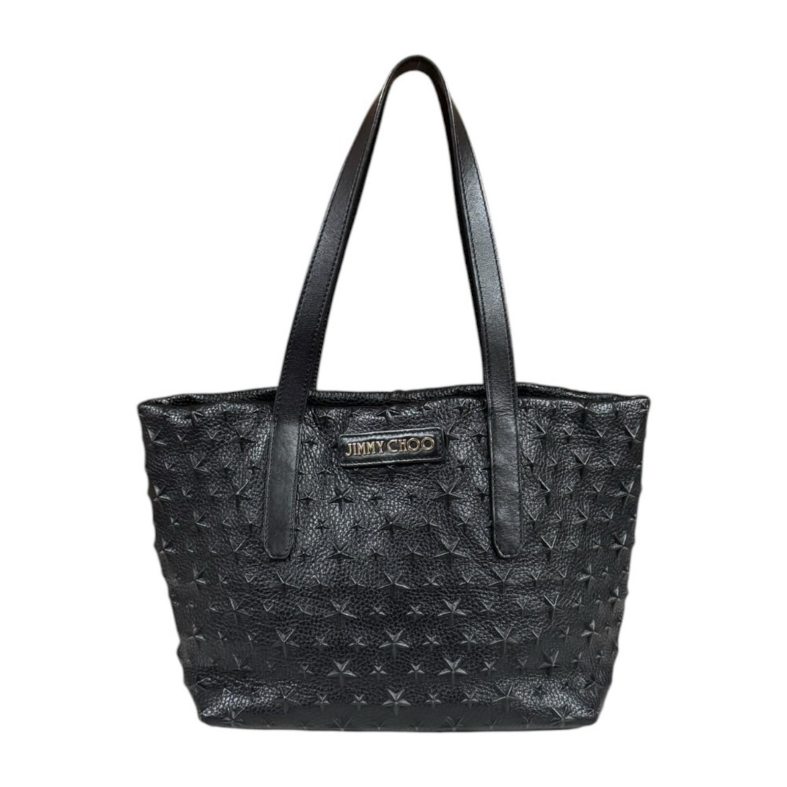 ジミーチュウ スターエンボス ソフィア スモール トートバッグ レザー ブラック レディース JIMMY CHOO 中古 ジミーチュウ