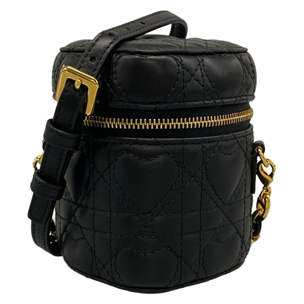 ディオール/クリスチャンディオール ショルダーバッグ美品 Dior Caro (ディオール カロ) マイクロ ヴァニティ S5191UNIQ_M900 黒