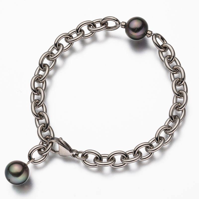 【nonbinary】黒蝶パールブレスレット 10.6-10.8mm 全長約21cm 真珠 パール 冠婚葬祭 ギフト