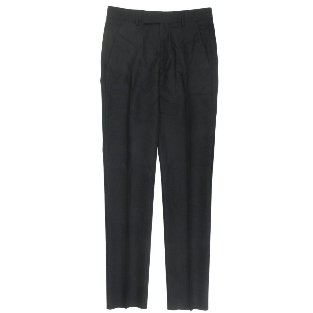 未使用 DIOR ディオール スラックス テーパード パンツ 013C120A4441 センタープレス ウール モヘヤ混 サイズ44 黒 ブラック メンズ 古着 中古 USED
