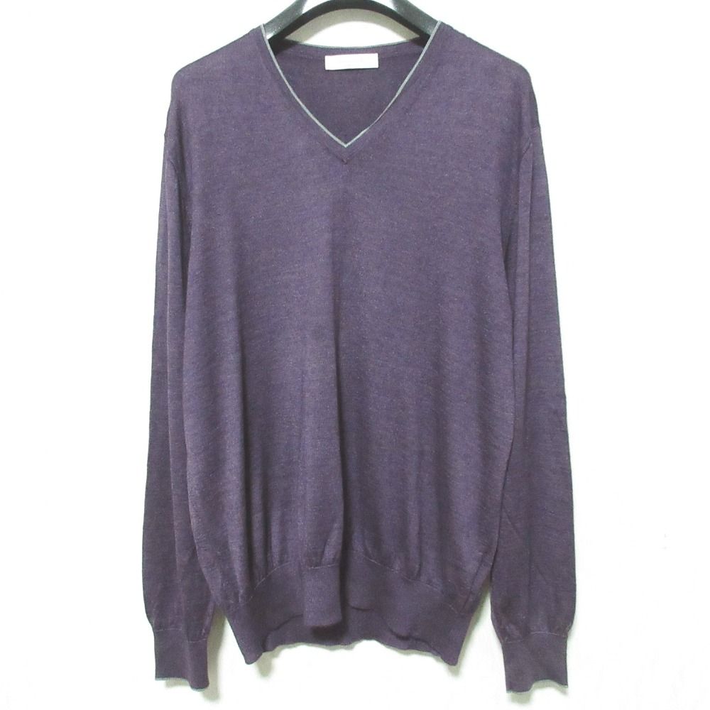 良品 Ermenegildo Zegna エルメネジルドゼニア Vネック カシミヤシルク