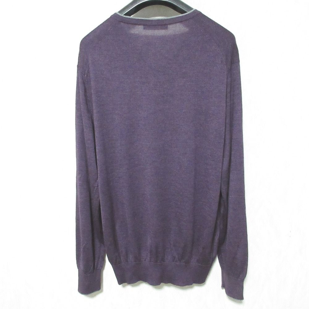 良品 Ermenegildo Zegna エルメネジルドゼニア Vネック カシミヤシルク