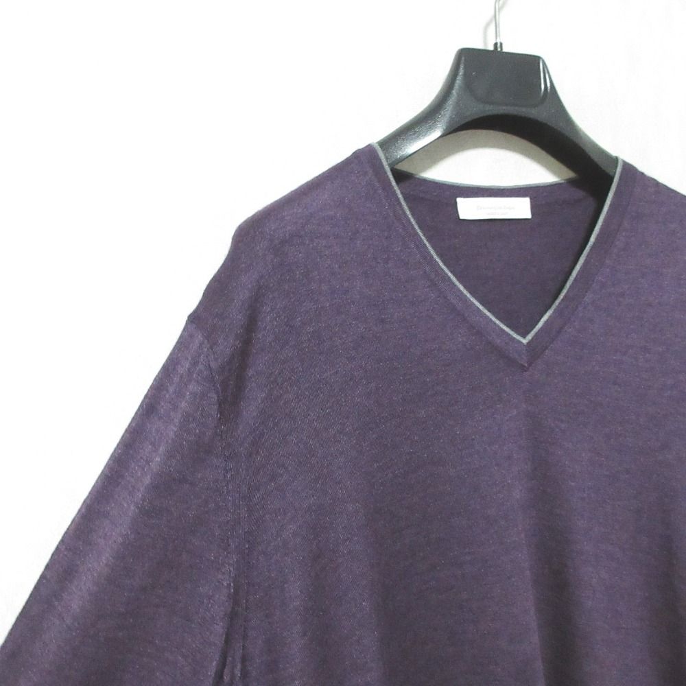 良品 Ermenegildo Zegna エルメネジルドゼニア Vネック カシミヤシルク