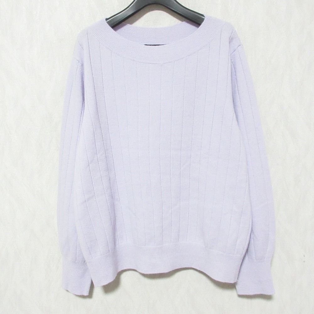 未使用 UNTITLED アンタイトル カシミヤブレンド ウールニット セーター 153-17457 大きいサイズ サイズ44 ライトパープル レディース 古着 中古 USED