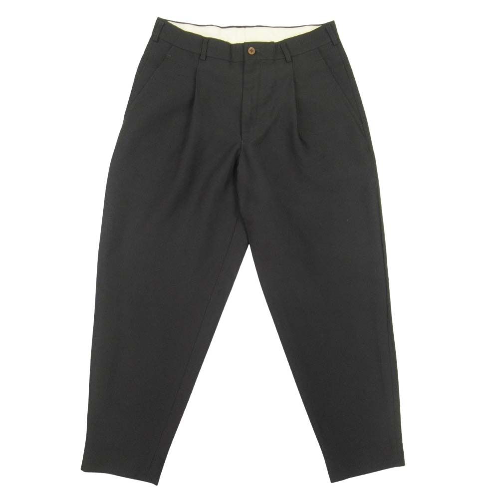 美品 COMME des GARCONS HOMME PLUS コムデギャルソンオムプリュス 23ss ポリエステルツイル タックパンツ スラックス XS 黒 ブラック メンズ 古着 中古 USED