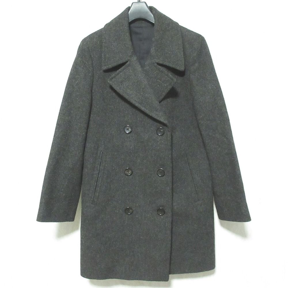 美品 MARGARET HOWELL マーガレットハウエル ウール Pコート サイズ2 ダークグレー レディース 古着 中古 USED
