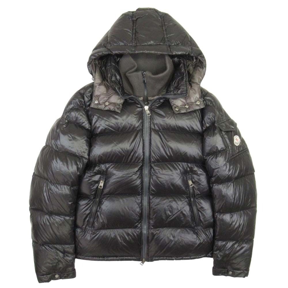 新品同様 MONCLER モンクレール ZIN GIUBBOTTO ダウンジャケット レイヤードデザイン ブルゾン アウター 1 ブラック チャコール メンズ 古着 中古 USED