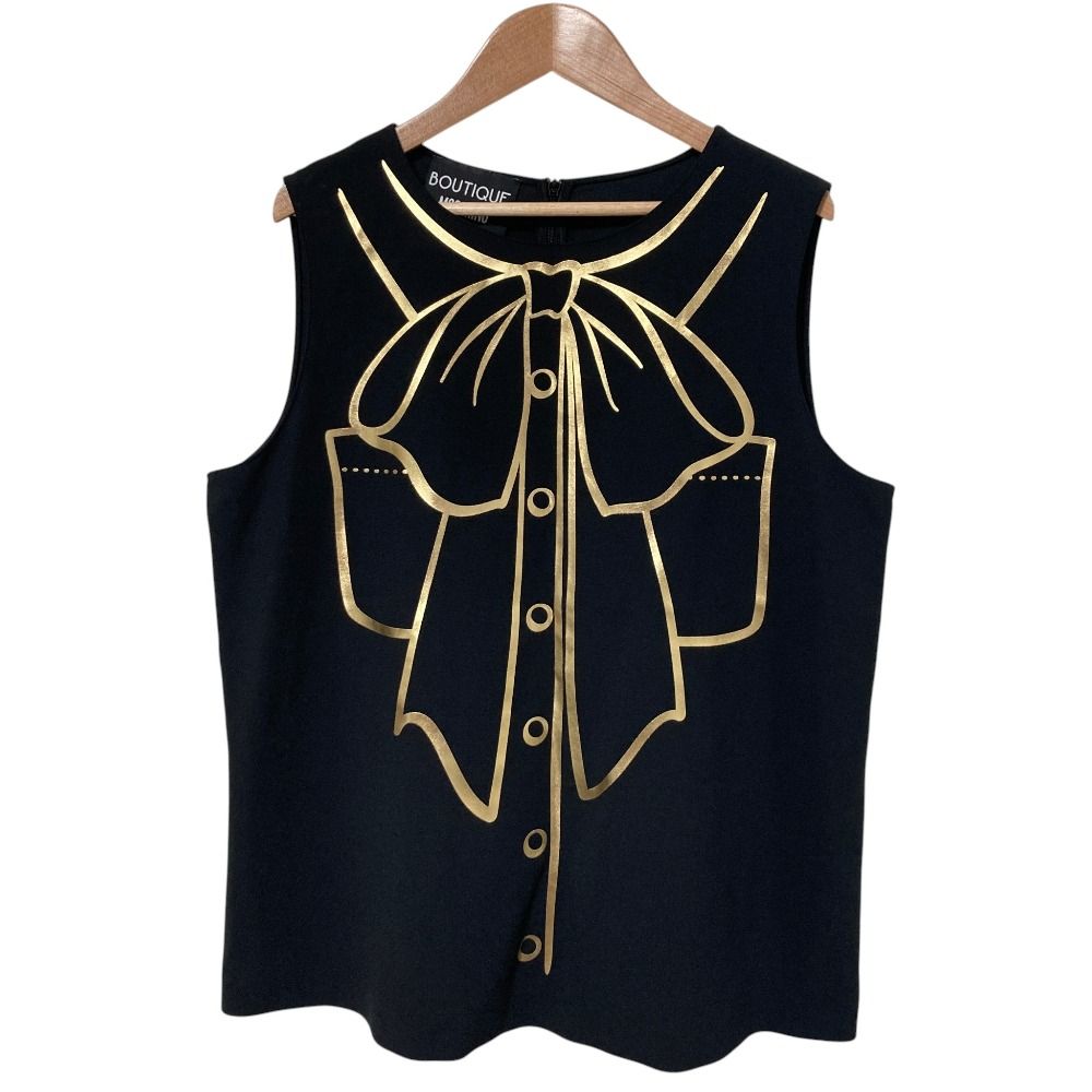 美品 BOUTIQUE MOSCHINO ブティックモスキーノ ボウタイプリント 