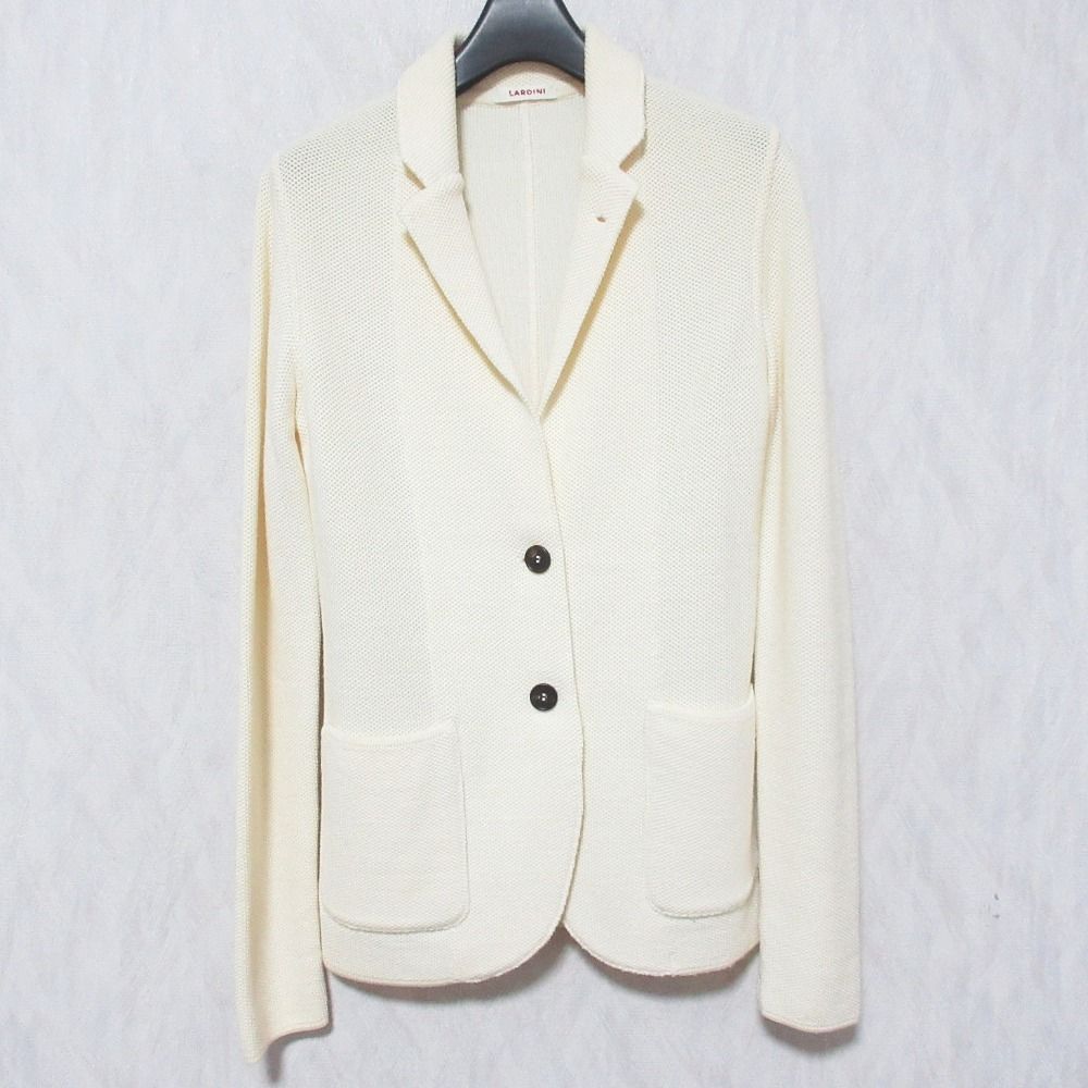 美品 LARDINI ラルディーニ ウール ニットテーラードジャケット