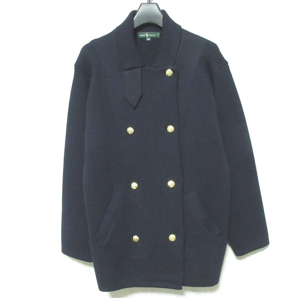 ☆未使用級☆ ポロラルフローレン　ニットジャケット　金ボタン　近年モデル　ダブル 美品 Ralph Lauren ラルフローレン ヴィンテージ ウール 金ボタン