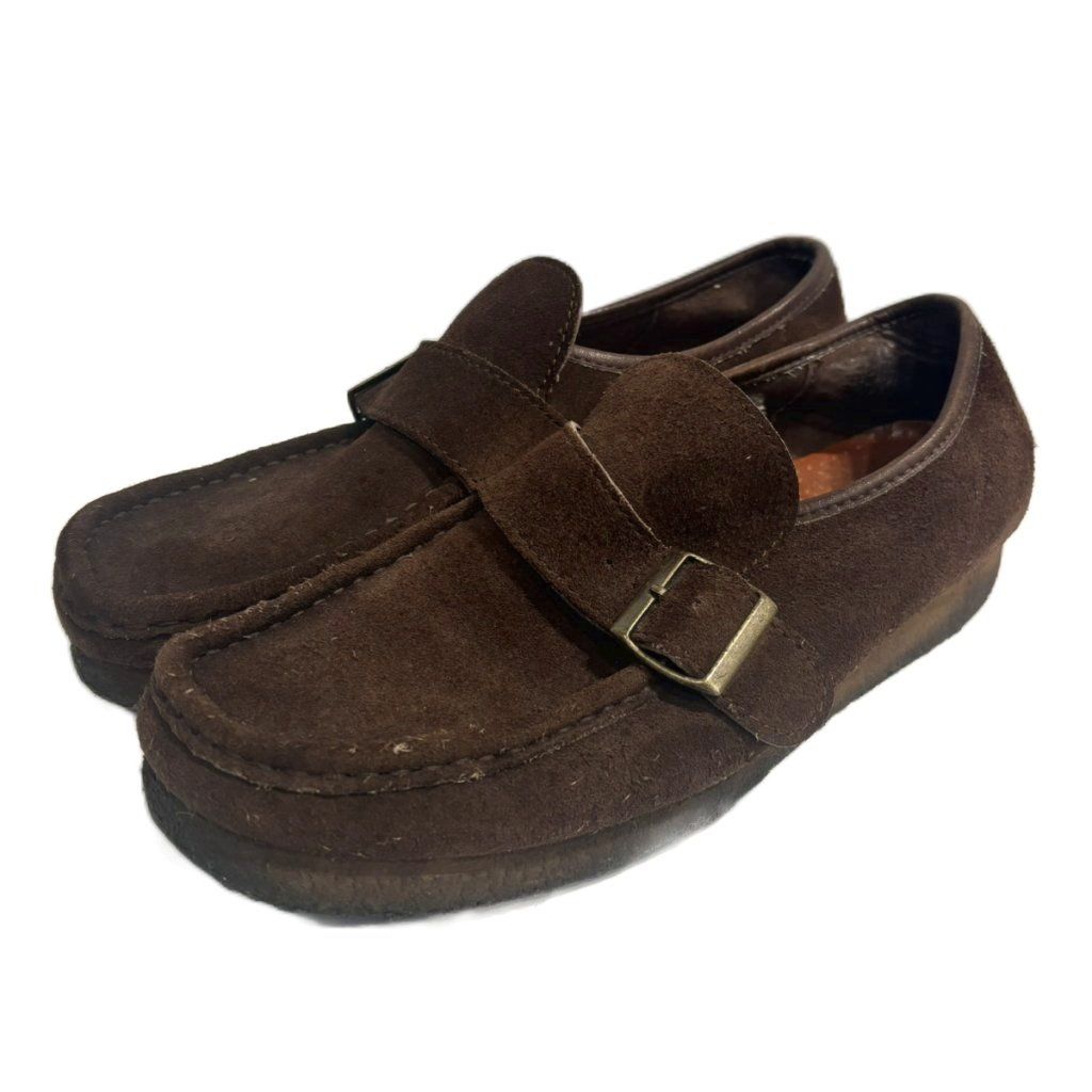 クラークス clarks ワラビー ローファー モンク 革靴 スニーカー クレープソール 茶 ブラウン 43 28cm ■GY99