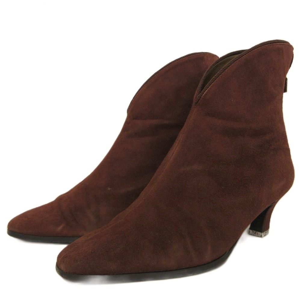 イヴサンローラン YVES SAINT LAURENT ショートブーツ スエード バック