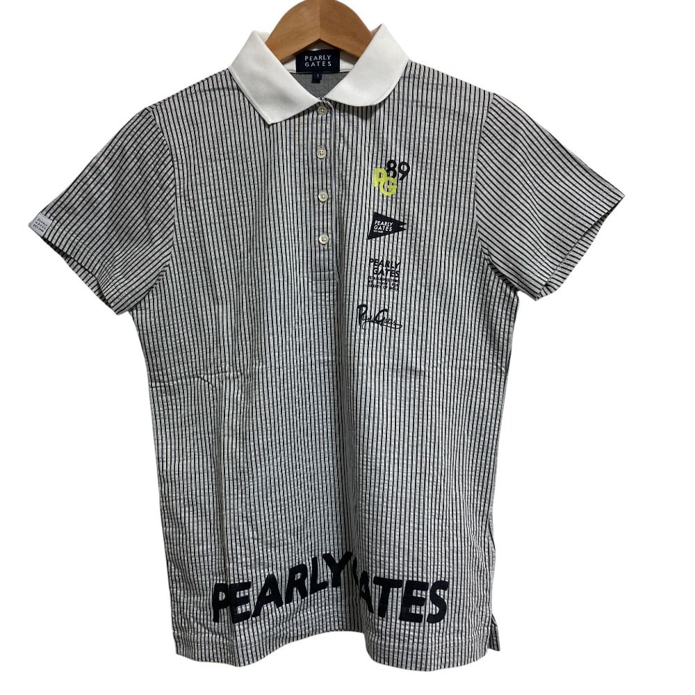 美品 23年商品 PEARLYGATES パーリーゲイツ ストライプ ポロシャツ