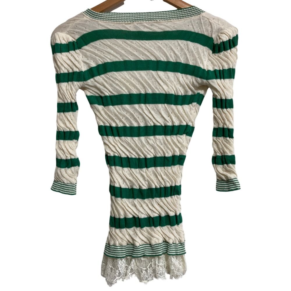 美品 Ermanno Scervino エルマンノシェルヴィーノ レースヘム Vネック 