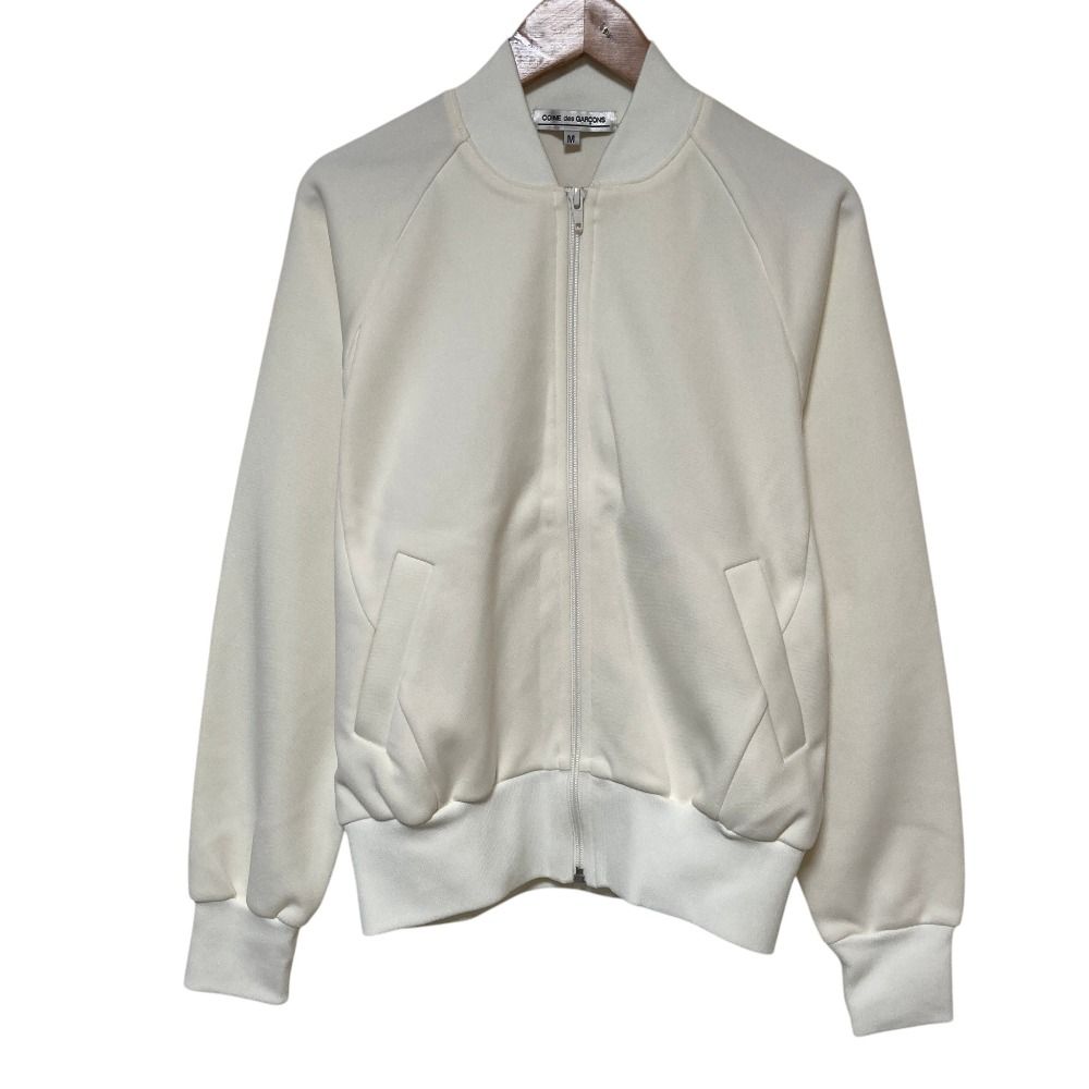 美品 COMME des GARCONS コムデギャルソン MA-1 ボンバージャケット ジップアップブルゾン AD2022 OX-T011 サイズM オフホワイト レディース 古着 中古 USED