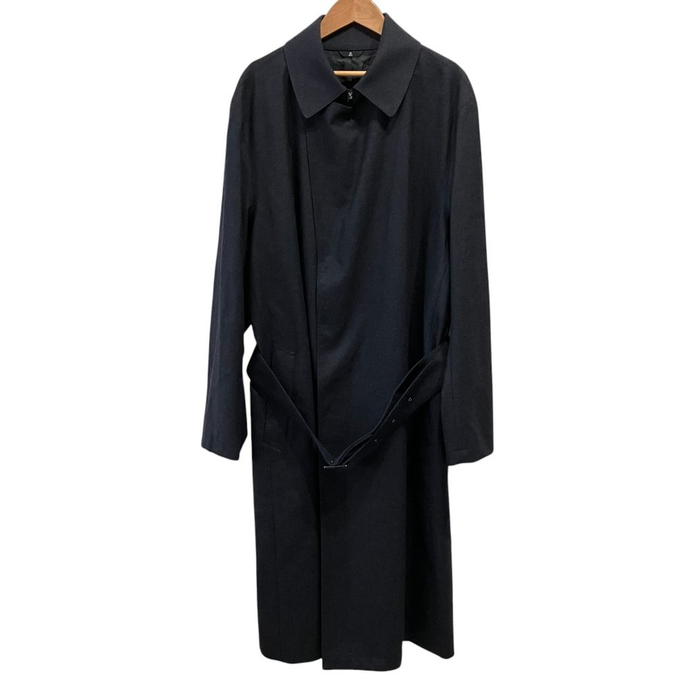 美品 LANVIN COLLECTION ランバンコレクション スナップボタン ステンカラーコート 52 チャコールグレー メンズ 古着 中古 USED