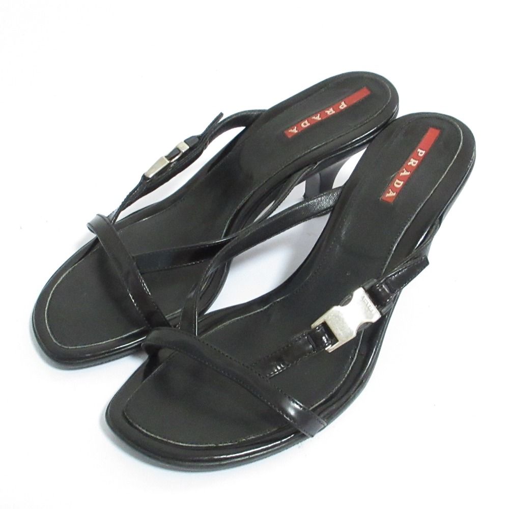 美品 PRADA SPORT プラダスポーツ メタルバックル サンダル 24cm相当 