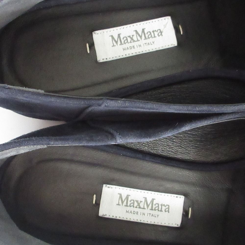 美品 MaxMara マックスマーラ スエード ローファー サイズ38 24cm相当 ネイビー レディース 古着 中古 USED