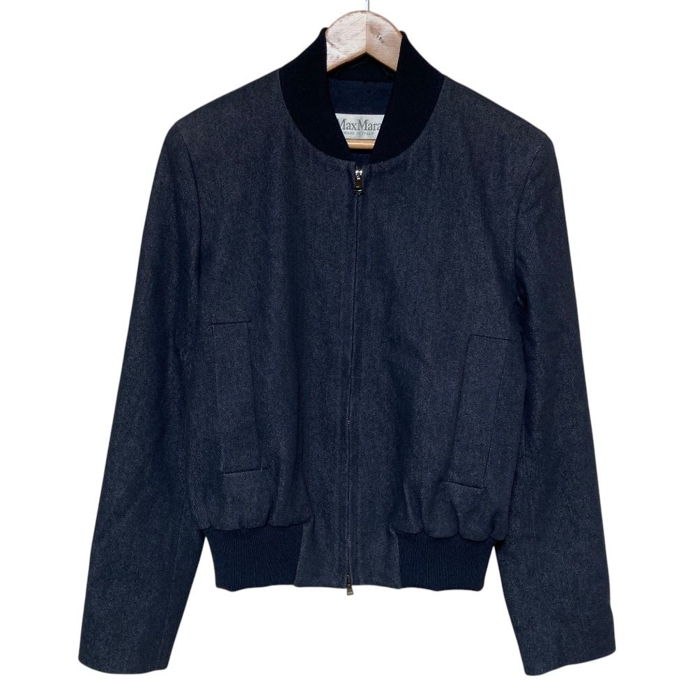 美品 Max Mara マックスマーラ ジップアップ デニム ジャケット 38 