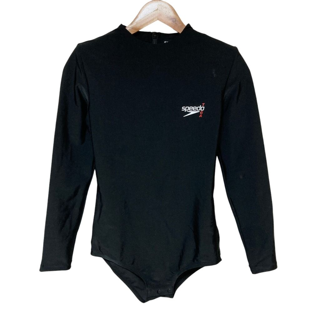 美品 TOGA ARCHIVES トーガアーカイブス スピード コラボ ロゴ ロンパース ボディースーツ 36 ブラック レディース 古着 中古 USED