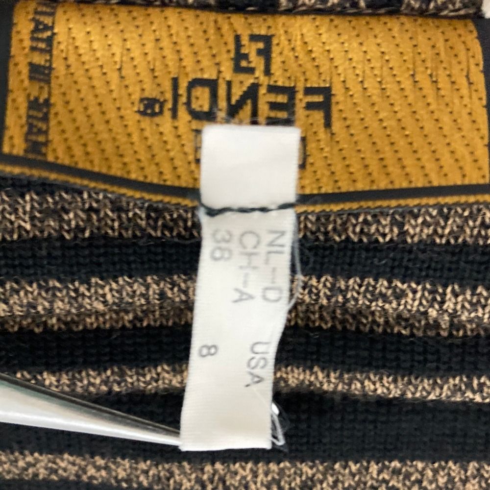 美品 FENDI フェンディ ズッカ柄 ウール ニットスカート サイズ42