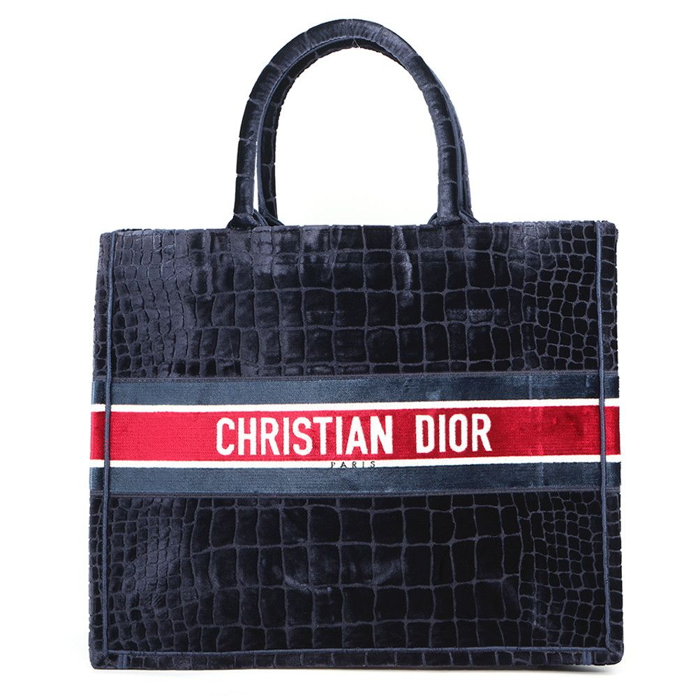 クリスチャン・ディオール トートバッグ ブックトート フェイククロコ スエード ラージ Christian Dior バッグ