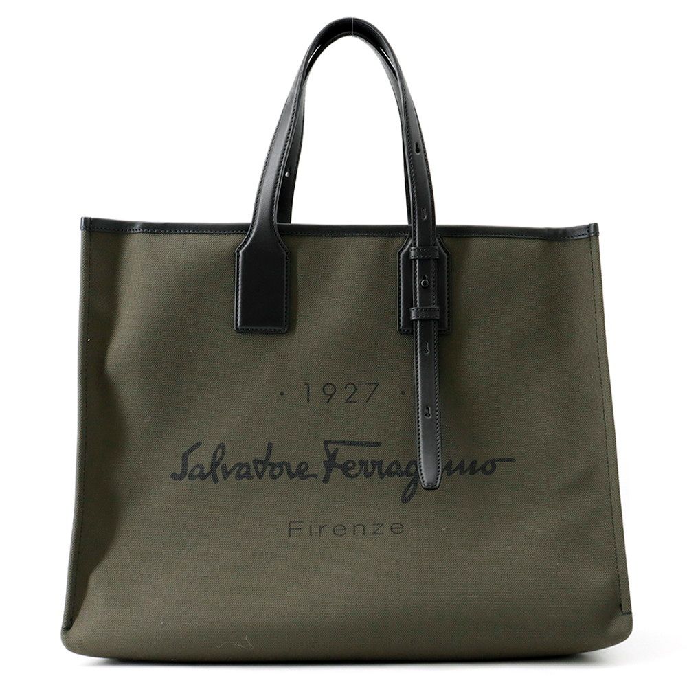 サルヴァトーレ・フェラガモ トートバッグ キャンバス レザー 240842 Ferragamo