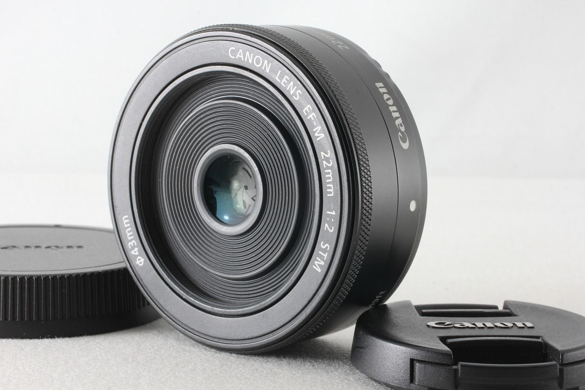 Canon キヤノン EF-M 22mm F2 STM ブラック 薄型パンケーキレンズ◇50567