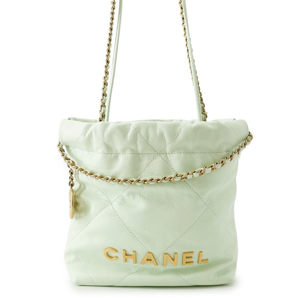 シャネル ハンドバッグ CHANEL 22 ミニ ココマーク シャイニーカーフスキン AS3980 CHANEL 2wayショルダーバッグ