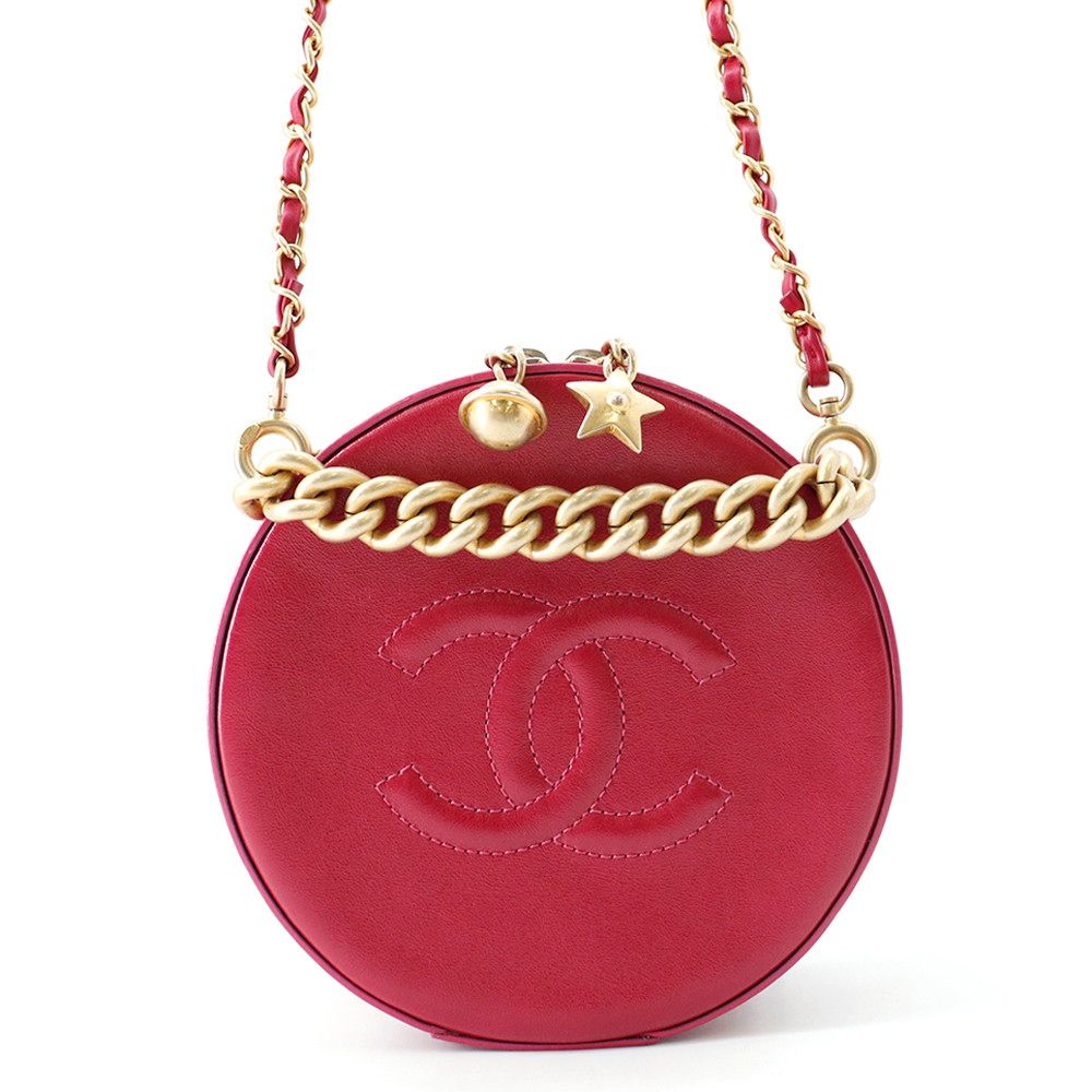 シャネル チェーンショルダーバッグ ココマーク ラウンド レザー CHANEL バッグ