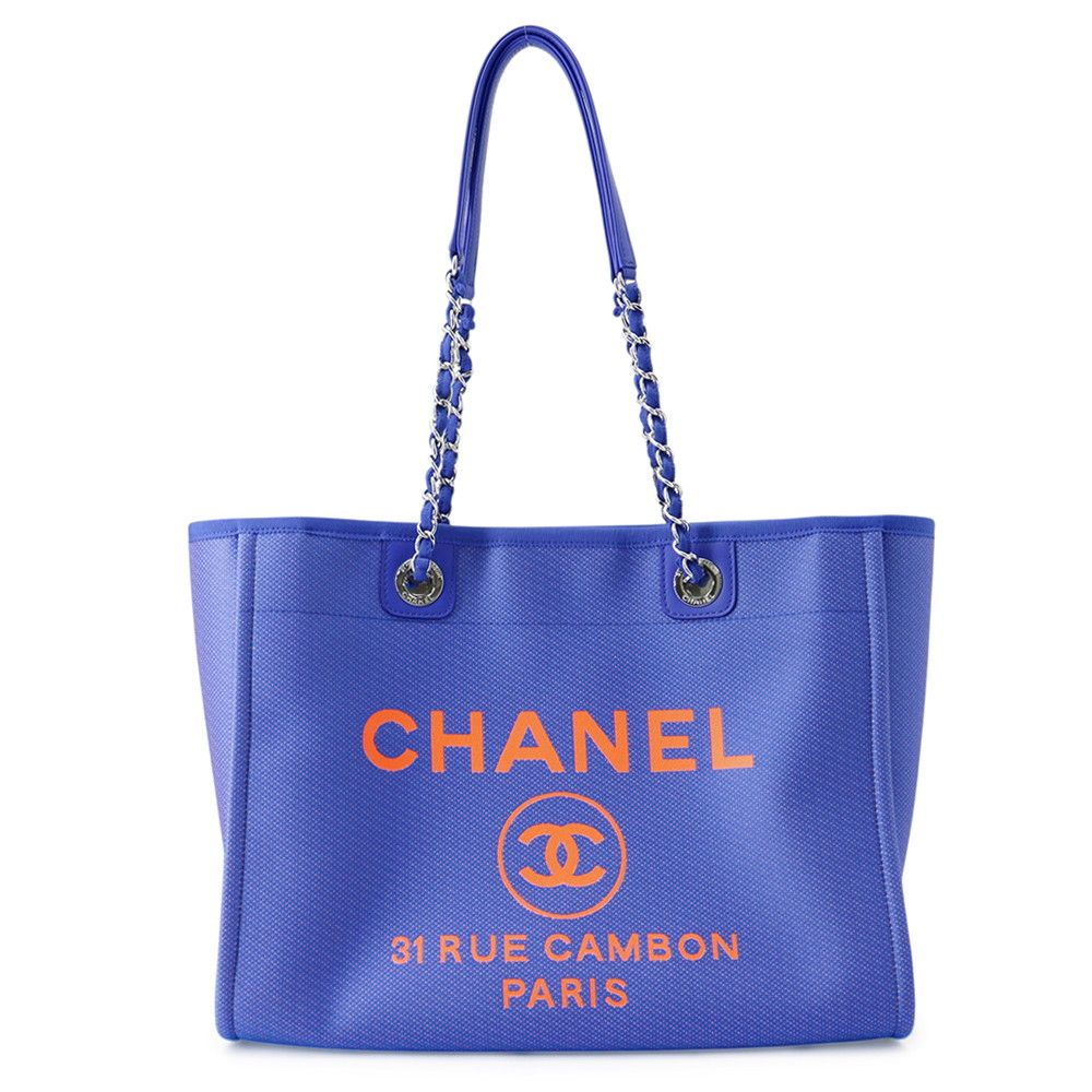 シャネル トートバッグ ドーヴィルライン ミディアム ショッピングバッグ ロゴ キャンバス A67001 CHANEL バッグ チェーントート 221,450円
